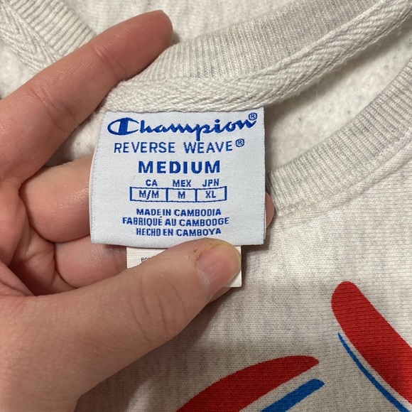 Gray Champion Logo crew neck cotton sweater, size medium - Picture 6 of 10